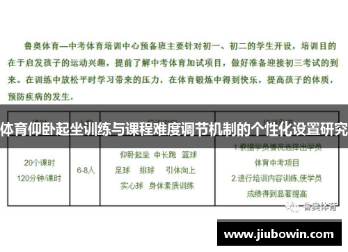 体育仰卧起坐训练与课程难度调节机制的个性化设置研究